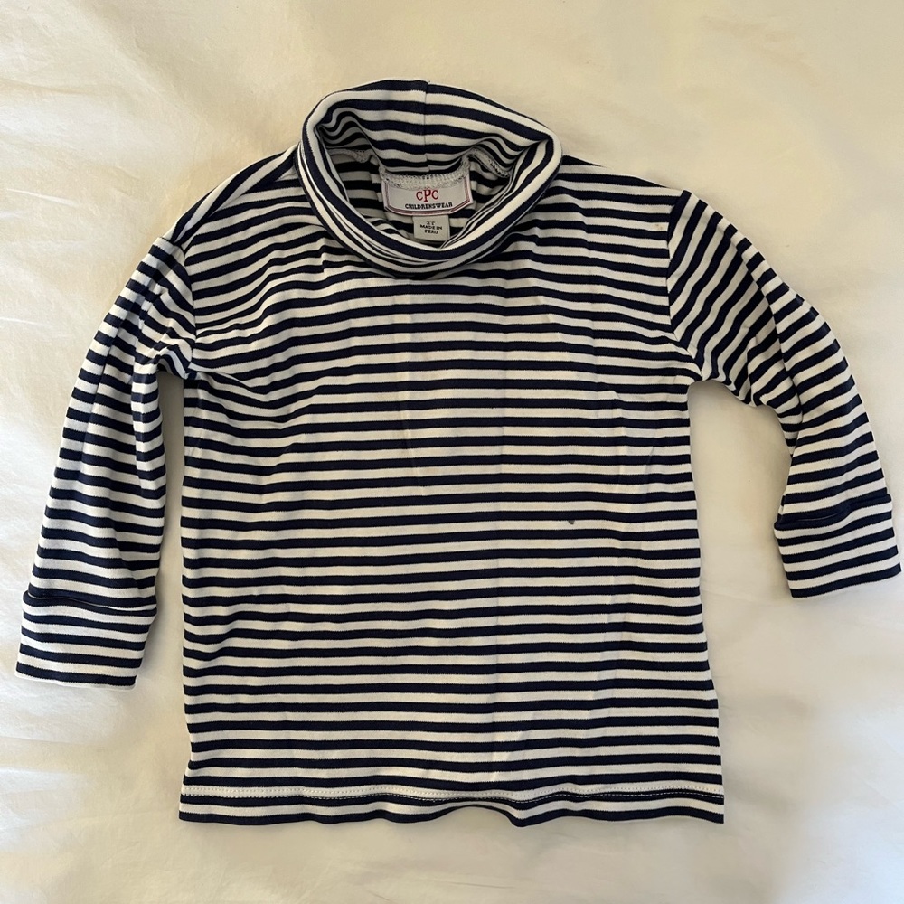 CPC Navy Stripe Pima Turtleneck 2T
